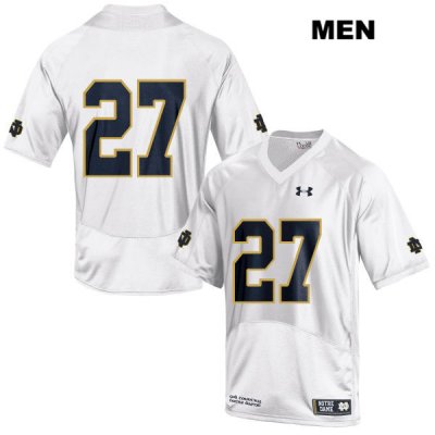 Notre Dame Fighting Irish Men's Arion Shinaver #27 White Under Armour No Name Authentic Stitched College NCAA Football Jersey NYN0799AV